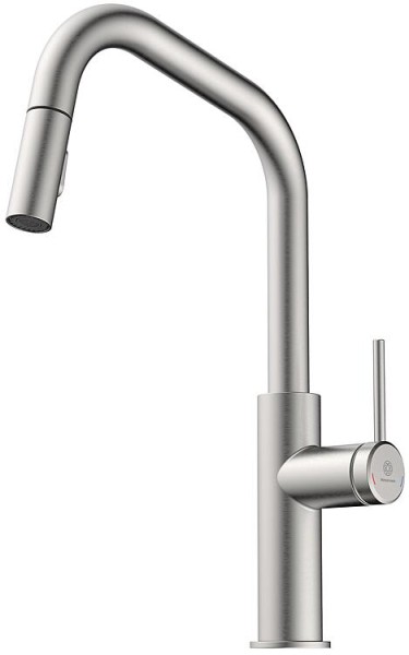 Spültischmischer Wasserwerk WK 13 Edge Ausladung 225 mm herausziehbare Geschirrbrause Edelstahl gebü