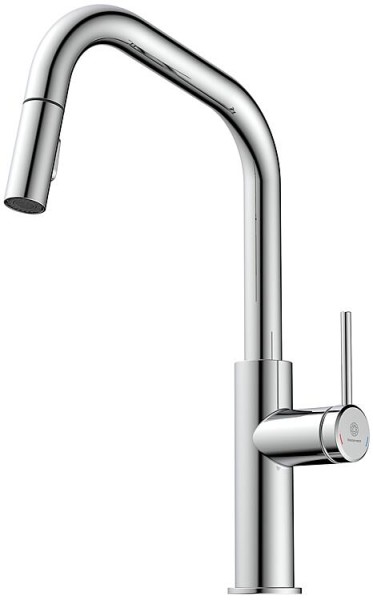 Spültischmischer Wasserwerk WK 13 Edge Ausladung 225 mm herausziehbare Geschirrbrause chrom
