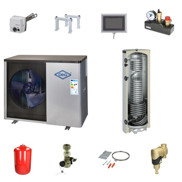 Wärmepumpenpaket 12kw mit Frischwasserspeicher 300 Liter