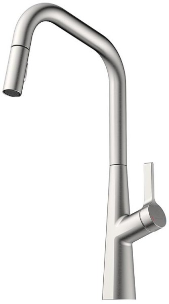 Spültischmischer Wasserwerk WK 9 Edge Ausladung 225 mm herausziehbare Geschirrbrause Edelstahl gebür