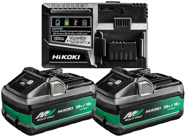 Akku-Set Hikoki UC18YSL3 36/18V mit 4,0/8,0 Ah und Ladegerät