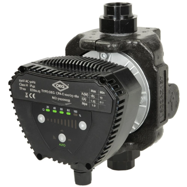 Heizungsumwälzpumpe DN25 mit 10 m Förderhöhe 180 mm Baulänge