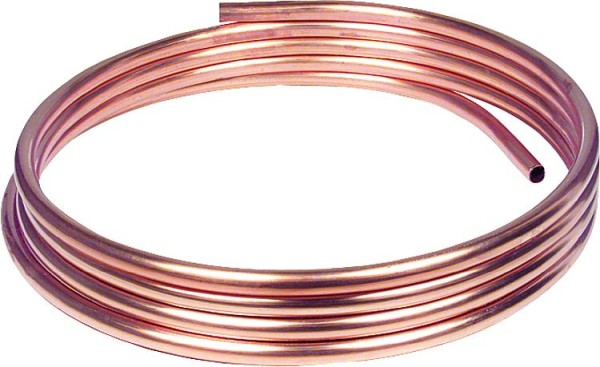 Kupfer-Installationsrohr weich in Ringen a 50 m, 12 x 1,0 mm RAL/DVGW, DIN-EN 1057