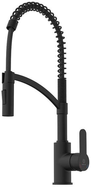 Spültischmischer Wasserwerk WK 3 Ausladung 220 mm herausnehmbare Geschirrbrause Schwarz