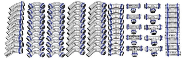 Pressfitting Edelstahl Paket D: 22mm V-Kontur