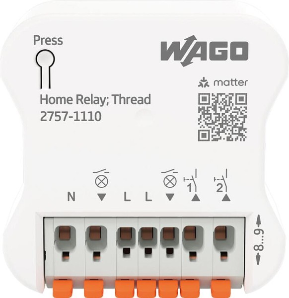 UP Schaltaktor - WAGO Home Relay; 2DI/2DO; 6 A; Thread