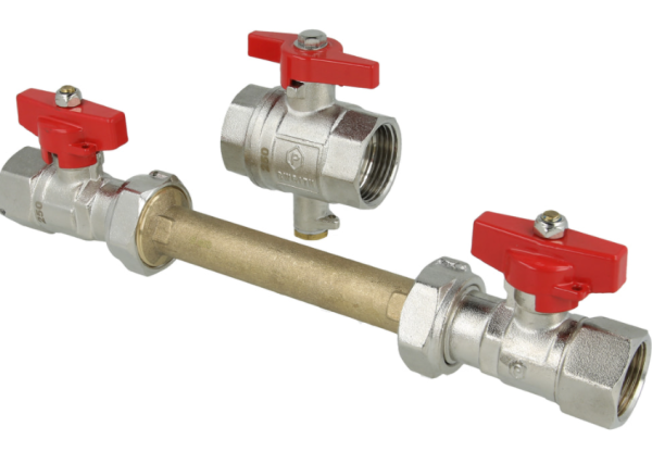 Einbausatz 3/4" für Wärmemengenzähler 1" AG 130 mm Länge