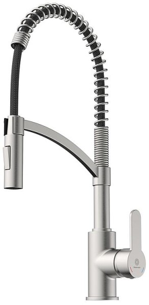 Spültischmischer Wasserwerk WK 3 Ausladung 220 mm herausnehmbare Geschirrbrause Edelstahloptik