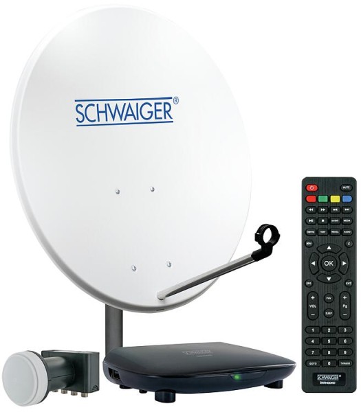 HDTV 4 TN, Full HD SAT-Anlage d 80cm, Stahl Quad-LNB + Receiver